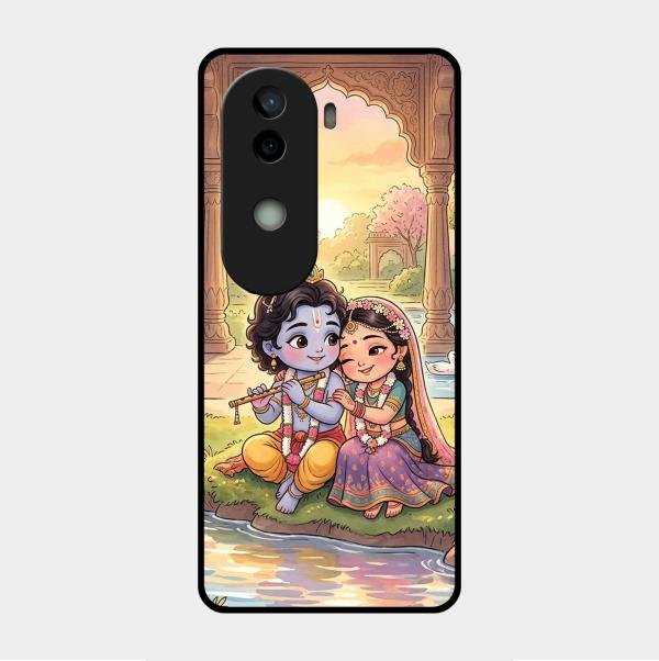 Divine Couple  Glass Case Cover For Vivo V40E 5G
