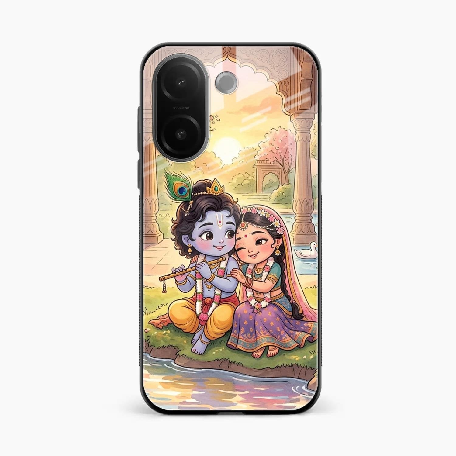 Divine Couple  Glass Case Cover For Vivo V60e 5G