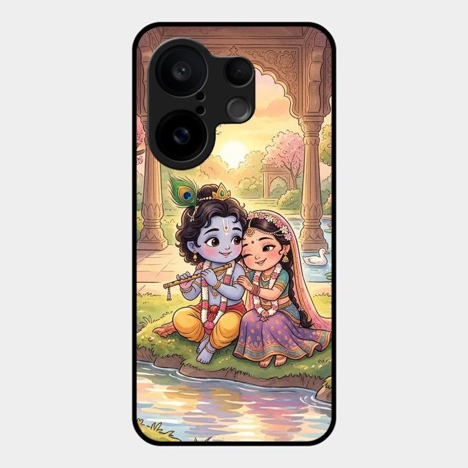 Divine Couple  Glass Case Cover For Vivo X200 Fe 5G