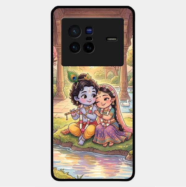 Divine Couple  Glass Case Cover For Vivo X80 5G
