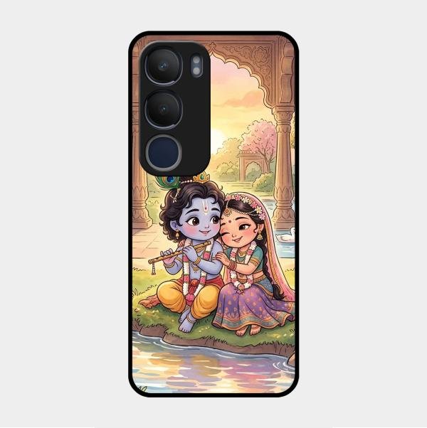 Divine Couple  Glass Case Cover For Vivo Y29 5G