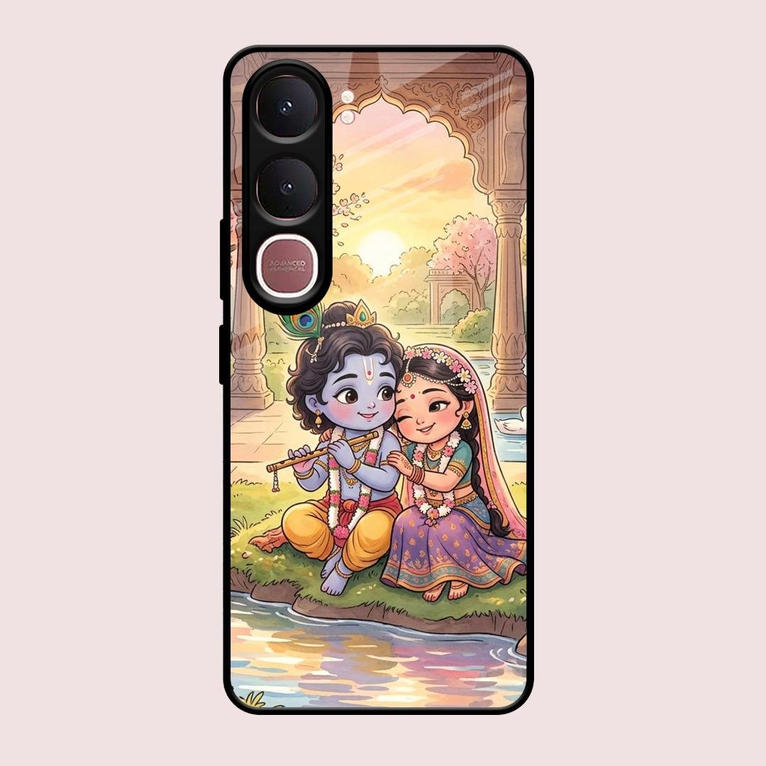 Divine Couple  Glass Case Cover For Vivo Y31 5G