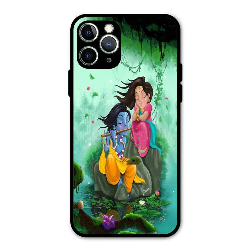 Divine Harmony Radha Krishna Glass Phone Case For iPhone 11 Pro Max