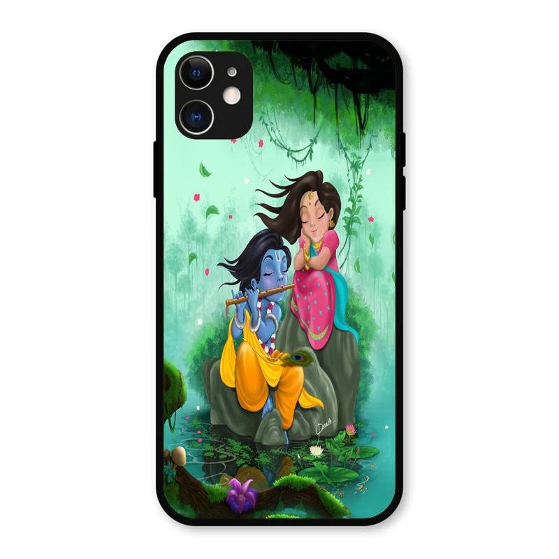 Divine Harmony Radha Krishna Glass Phone Case For iPhone 11