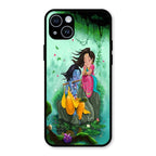 Divine Harmony Radha Krishna Glass Phone Case For iPhone 14