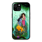 Divine Harmony Radha Krishna Glass Phone Case For iPhone 15 Plus