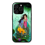 Divine Harmony Radha Krishna Glass Phone Case For iPhone 15 Pro