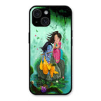 Divine Harmony Radha Krishna Glass Phone Case For iPhone 15
