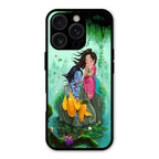 Divine Harmony Radha Krishna Glass Phone Case For iPhone 16 Pro