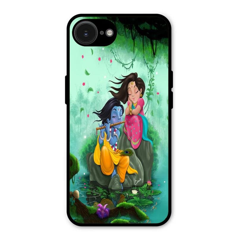 Divine Harmony Radha Krishna Glass Phone Case For iPhone 16e