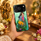 Divine Harmony Radha Krishna Glass Phone Case