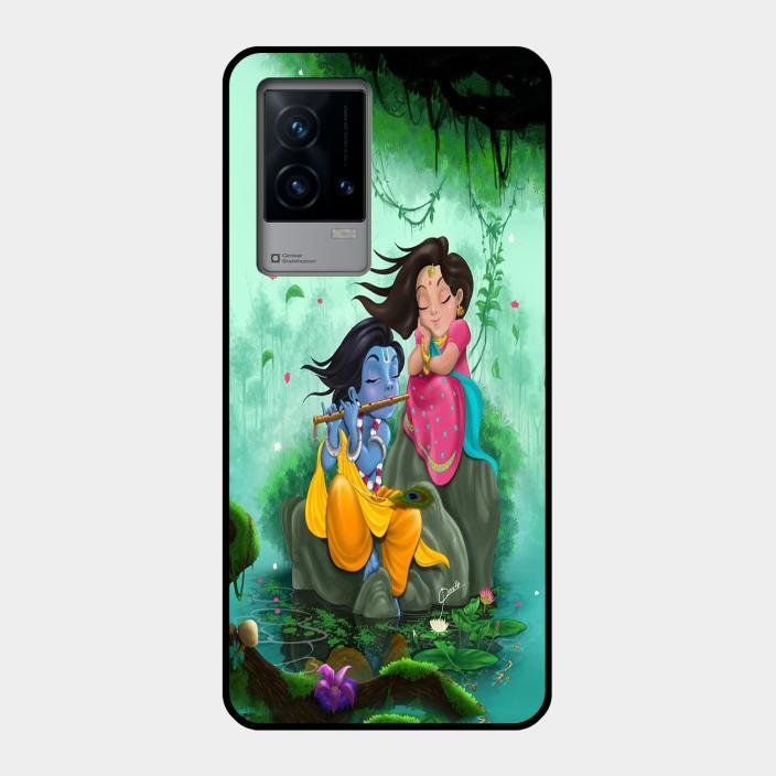 Divine Harmony Radha Krishna Glass Phone Case For Iqoo 9 5G