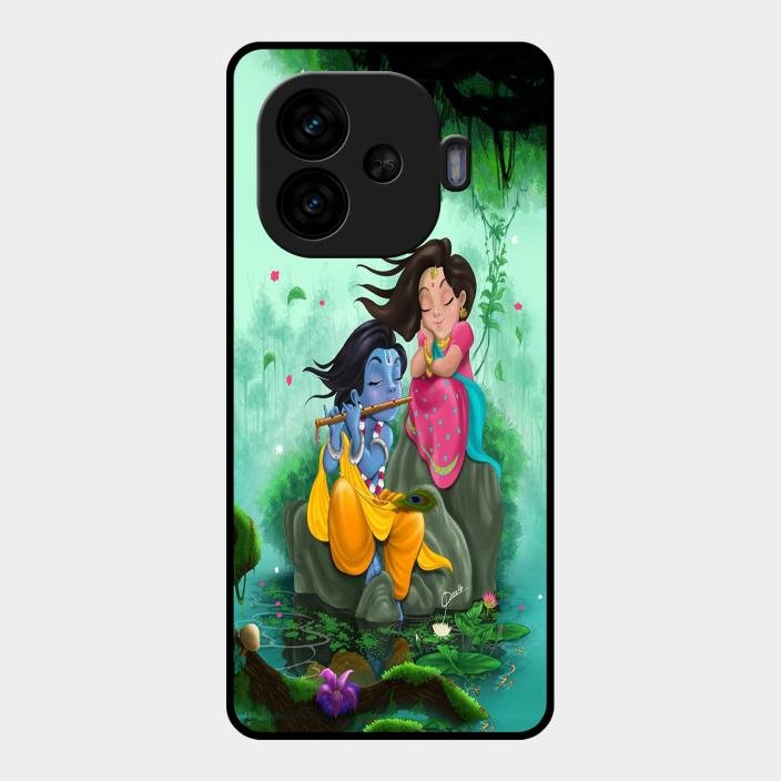 Divine Harmony Radha Krishna Glass Phone Case For Iqoo Neo 10R 5G