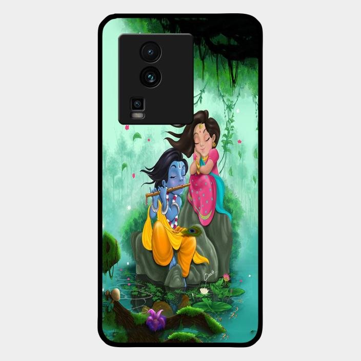 Divine Harmony Radha Krishna Glass Phone Case For Iqoo Neo 7 Pro 5G