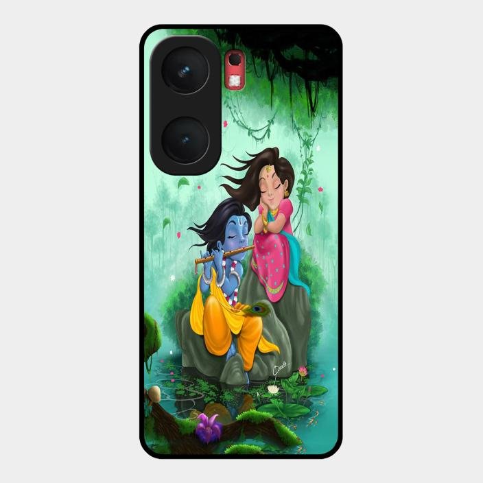 Divine Harmony Radha Krishna Glass Phone Case For Iqoo Neo 9 Pro 5G