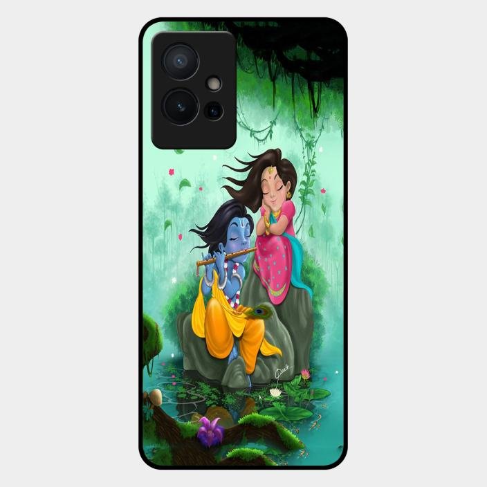 Divine Harmony Radha Krishna Glass Phone Case For Iqoo Z6 5G