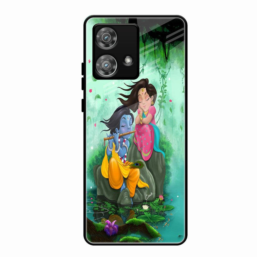 Divine Harmony Radha Krishna Glass Phone Case For Motorola Edge 40 5G