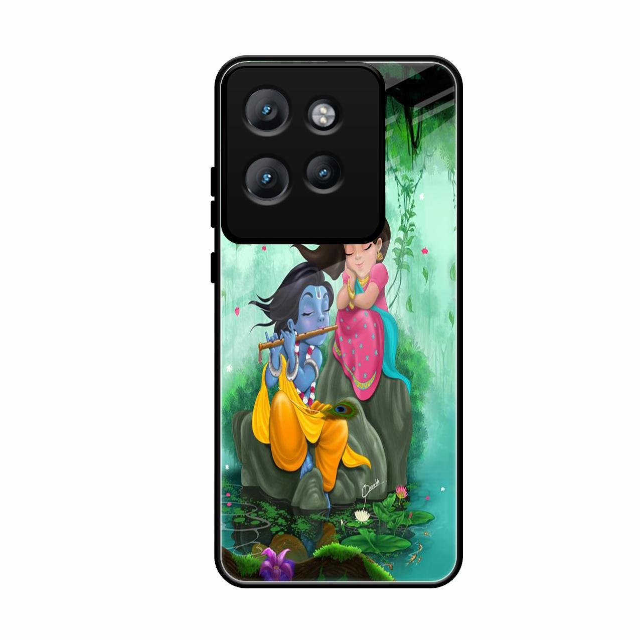 Divine Harmony Radha Krishna Glass Phone Case For Motorola Edge 50 Neo