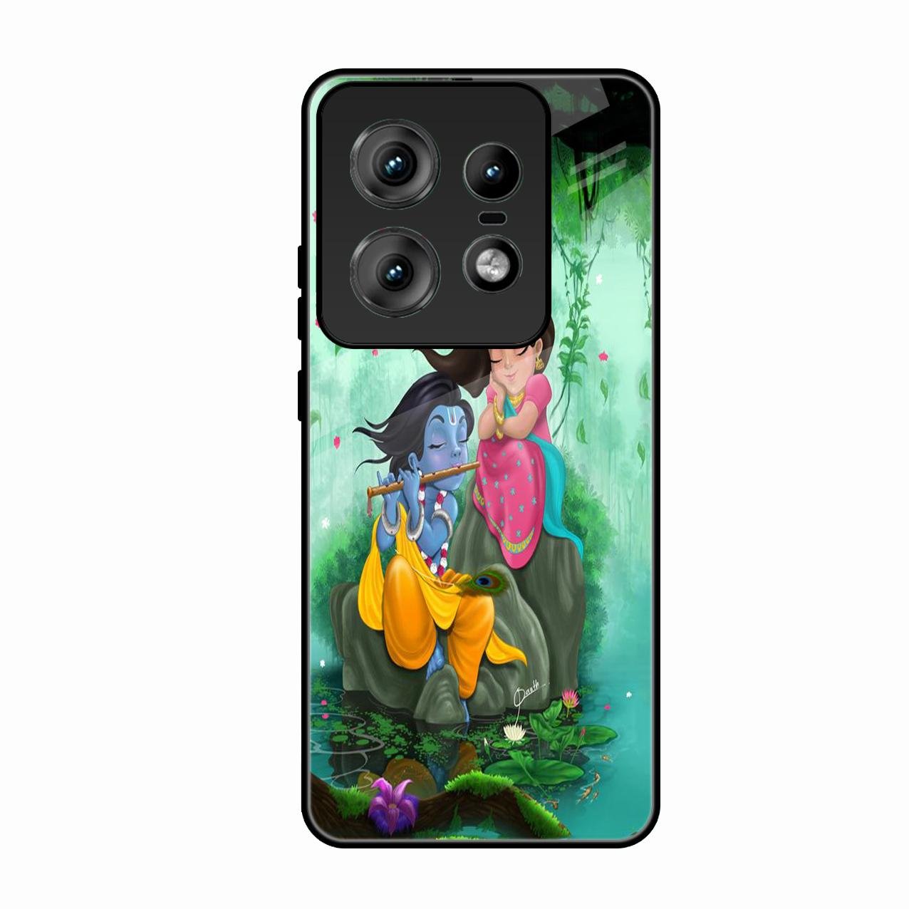 Divine Harmony Radha Krishna Glass Phone Case For Motorola Edge 50 Pro