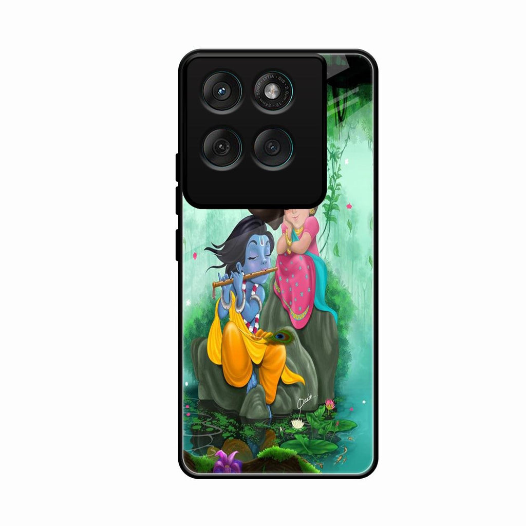 Divine Harmony Radha Krishna Glass Phone Case For Motorola Edge 60 Pro 5G