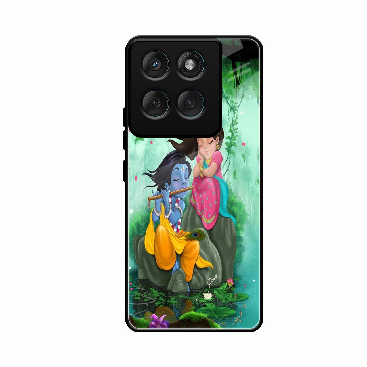 Divine Harmony Radha Krishna Glass Phone Case For Motorola Edge 60 Stylus 5G