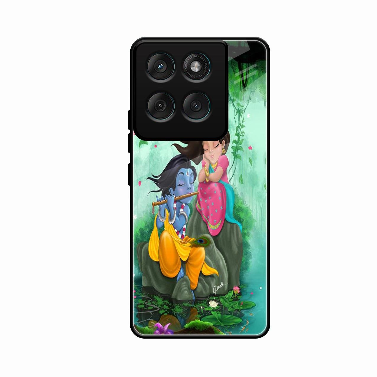 Divine Harmony Radha Krishna Glass Phone Case For Motorola Edge 70 5G