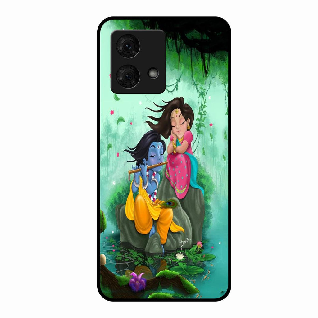 Divine Harmony Radha Krishna Glass Phone Case For Motorola g84 5G