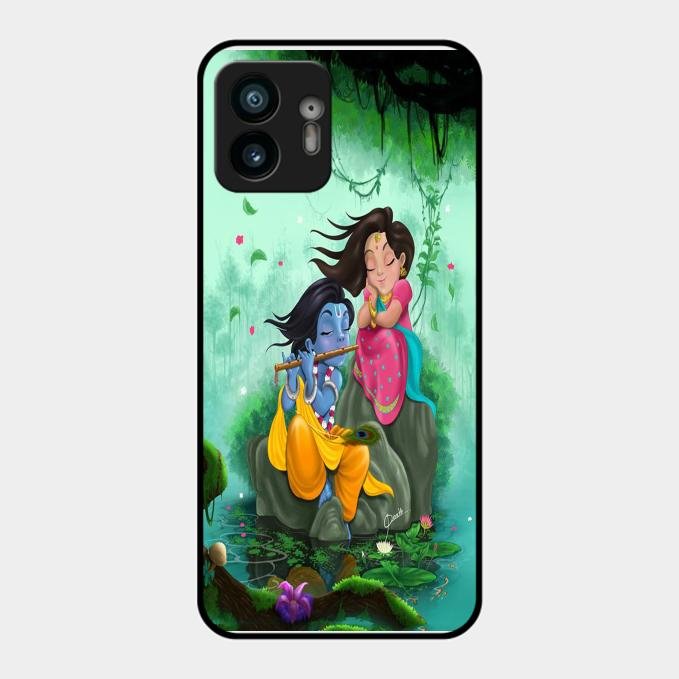 Divine Harmony Radha Krishna Glass Phone Case For Nothing Phone 2