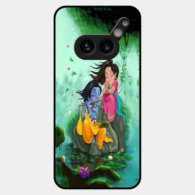 Divine Harmony Radha Krishna Glass Phone Case For Nothing Phone 2A Plus