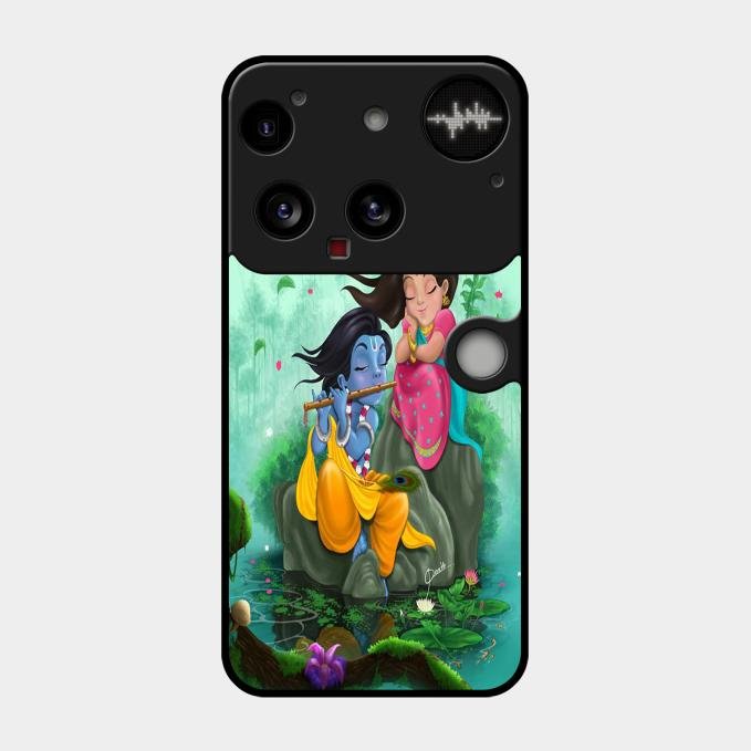 Divine Harmony Radha Krishna Glass Phone Case For Nothing Phone 3 5G