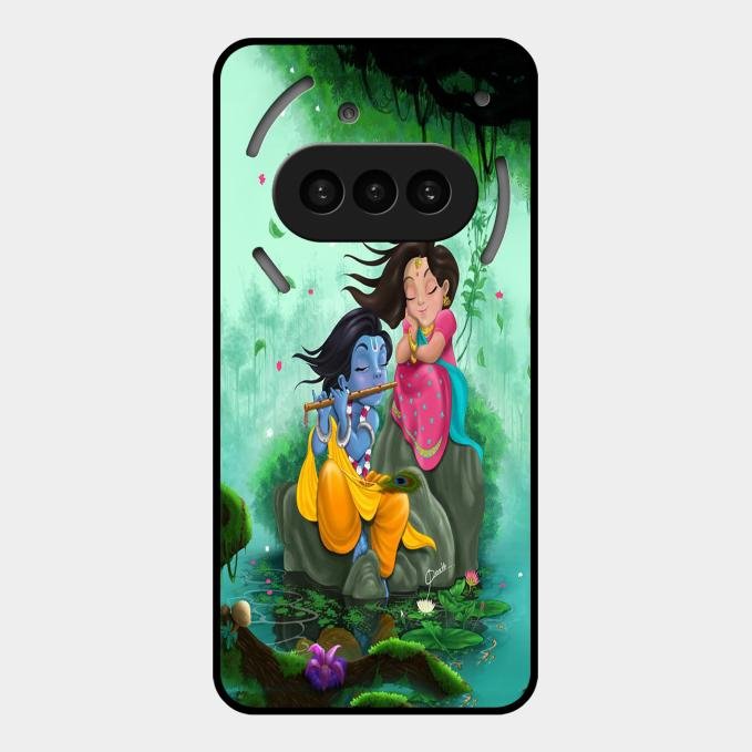 Divine Harmony Radha Krishna Glass Phone Case For Nothing Phone 3A 5G