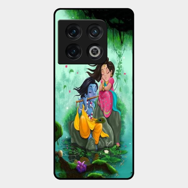 Divine Harmony Radha Krishna Glass Phone Case For Oneplus 10 Pro 5G