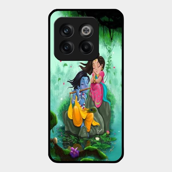 Divine Harmony Radha Krishna Glass Phone Case For Oneplus 10T 5G