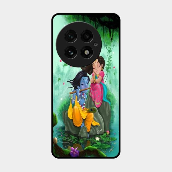 Divine Harmony Radha Krishna Glass Phone Case For Oneplus 13 5G