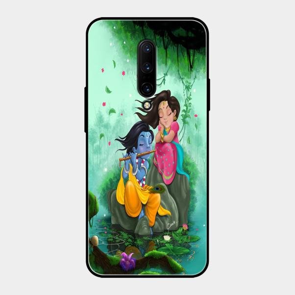 Divine Harmony Radha Krishna Glass Phone Case For Oneplus 7 Pro
