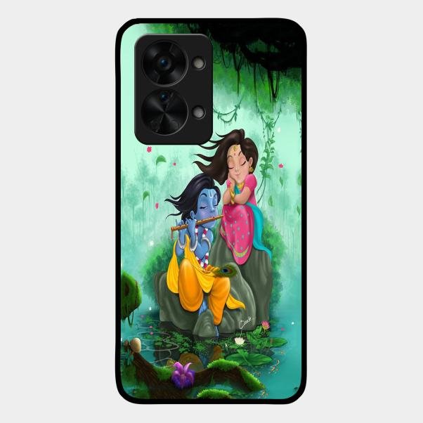 Divine Harmony Radha Krishna Glass Phone Case For Oneplus Nord 2T 5G