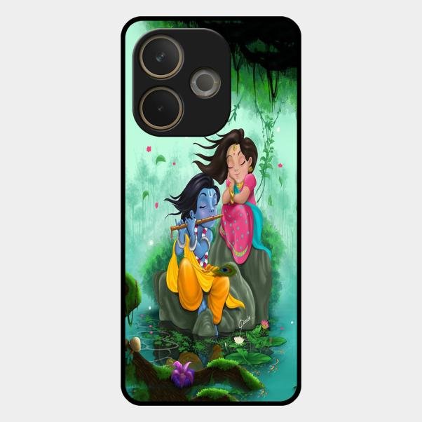 Divine Harmony Radha Krishna Glass Phone Case For Oppo A5 Pro 5G