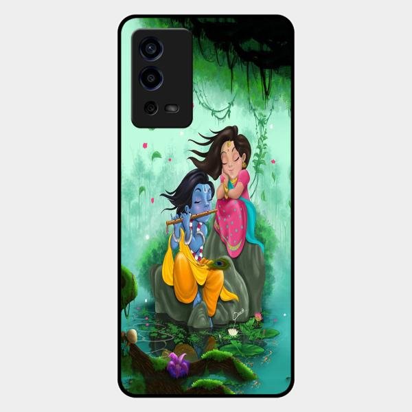 Divine Harmony Radha Krishna Glass Phone Case For Oppo A55