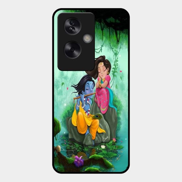 Divine Harmony Radha Krishna Glass Phone Case For Oppo A79 5G