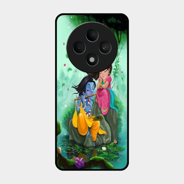 Divine Harmony Radha Krishna Glass Phone Case For Oppo F27 5G