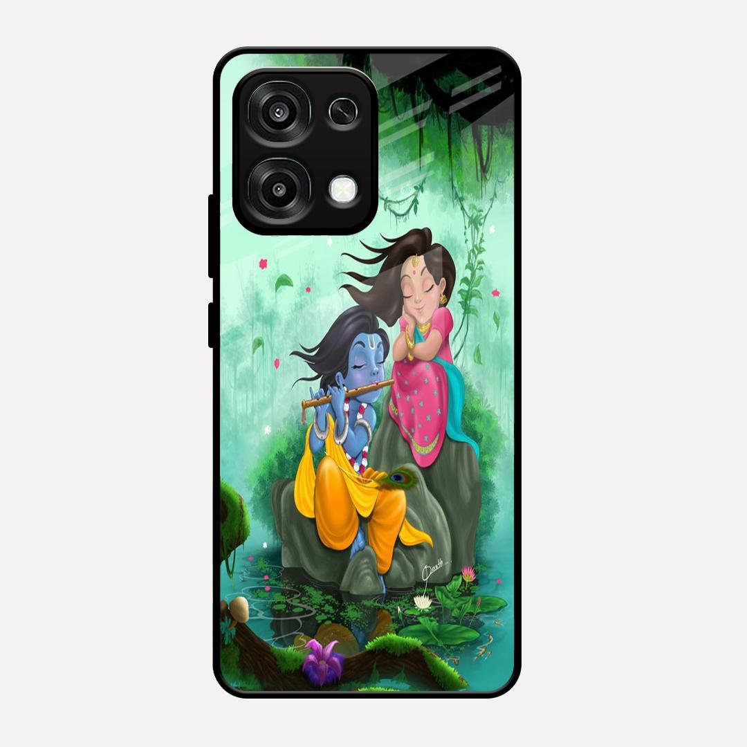 Divine Harmony Radha Krishna Glass Phone Case For Oppo F31 5G