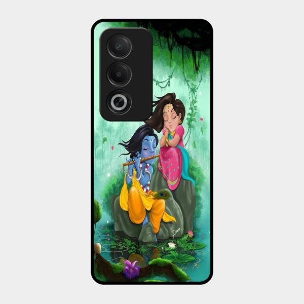 Divine Harmony Radha Krishna Glass Phone Case For Oppo K12X 5G