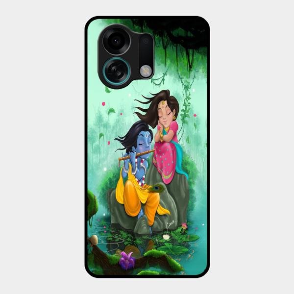 Divine Harmony Radha Krishna Glass Phone Case For Oppo K13 Turbo 5G
