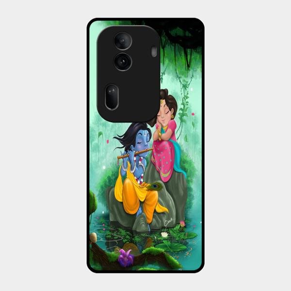 Divine Harmony Radha Krishna Glass Phone Case For Oppo Reno 11 Pro 5G