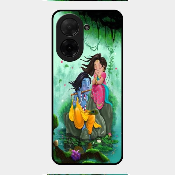 Divine Harmony Radha Krishna Glass Phone Case For Poco C71