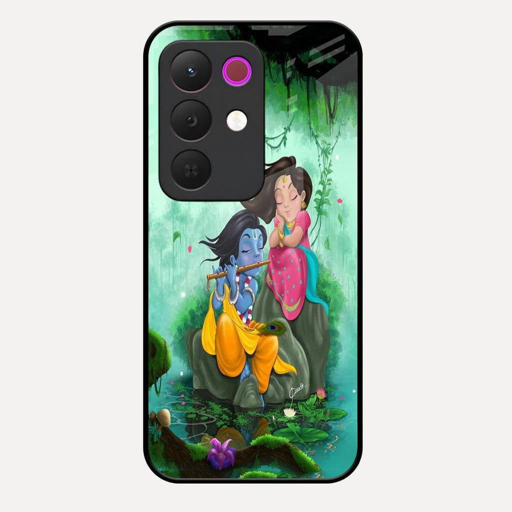 Divine Harmony Radha Krishna Glass Phone Case For Realme 15X 5G