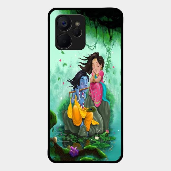 Divine Harmony Radha Krishna Glass Phone Case For Realme 9I 5G