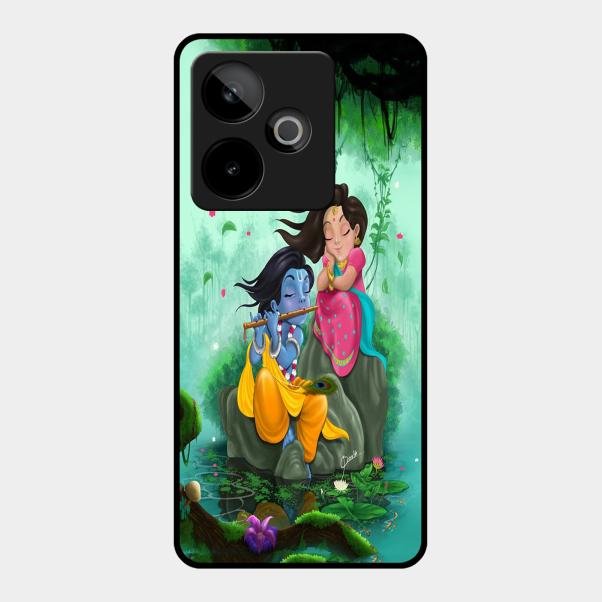 Divine Harmony Radha Krishna Glass Phone Case For Realme Gt 7 5G