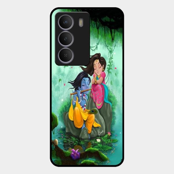 Divine Harmony Radha Krishna Glass Phone Case For Realme P3 Lite 5G