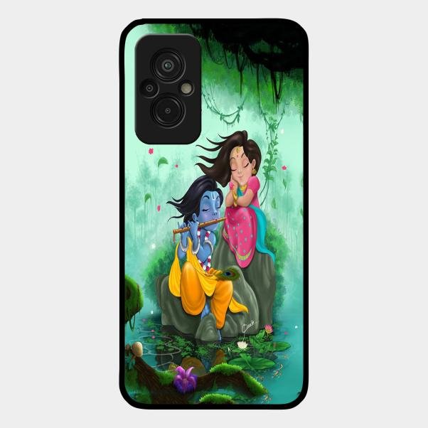 Divine Harmony Radha Krishna Glass Phone Case For Redmi 11 Prime 4G